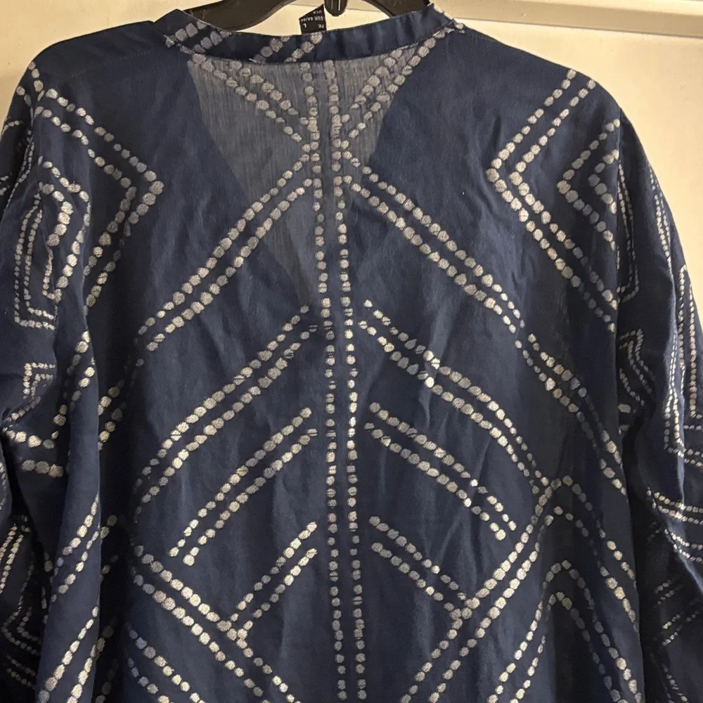 Navy Blue Geometric Patterned Tunic - Picture 8 of 8